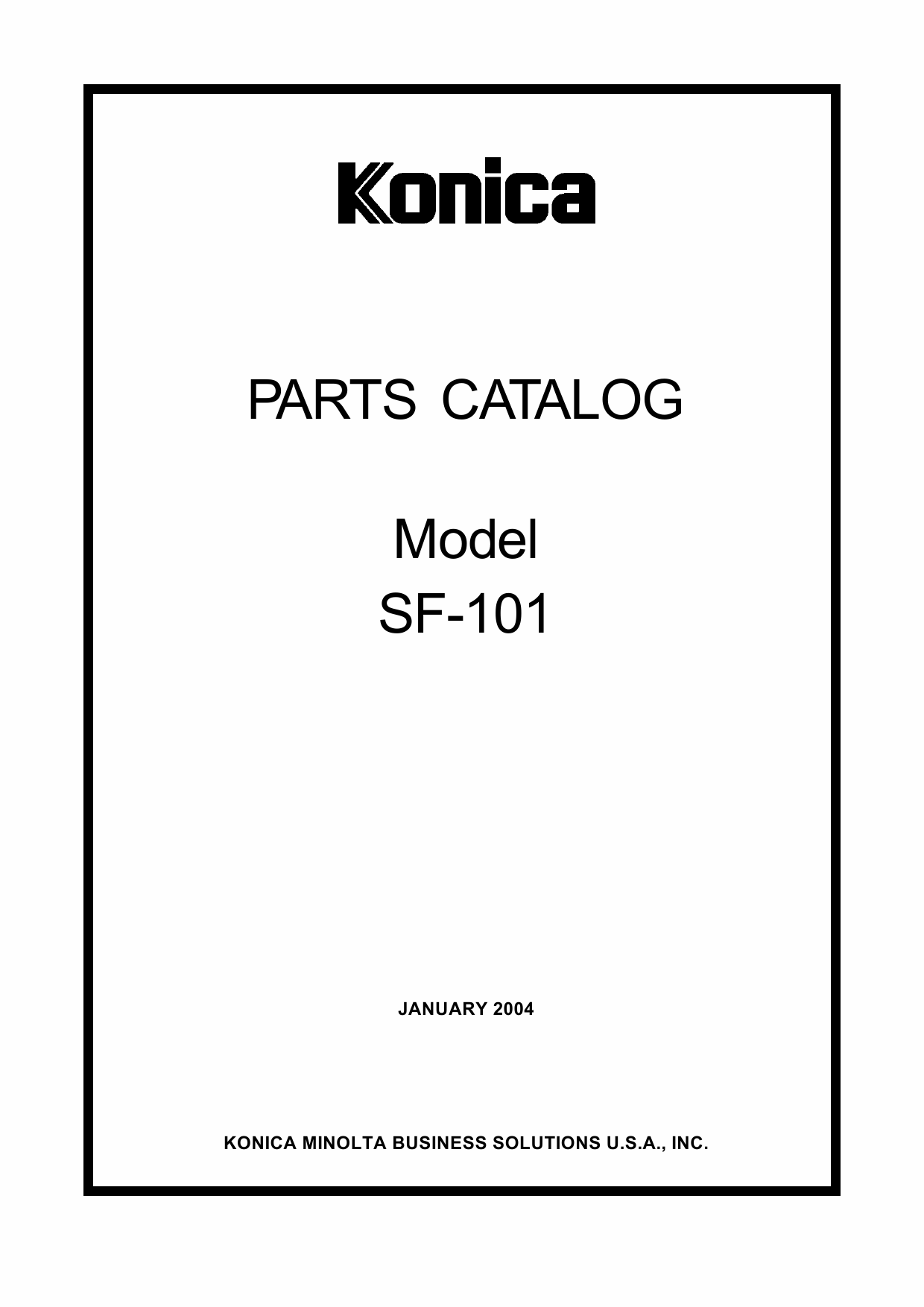 Konica-Minolta Options SF-101 Parts Manual-1